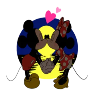 😘 Mickey Mouse cartoon, kiss, love, heart, Mickey Mouse, Minnie Mouse, Disney whatsapp sticker
