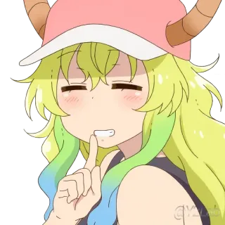 🤫 Lucoa Miss Kobayashi's Dragon Maid Anime, Dragón, Chica, linda, Lucoa, Miss Kobayashi's Dragon Maid whatsapp sticker