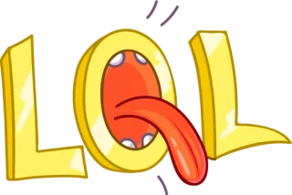 🤣 LOL lol, língua, boca aberta, engraçado, desenho animado telegram sticker
