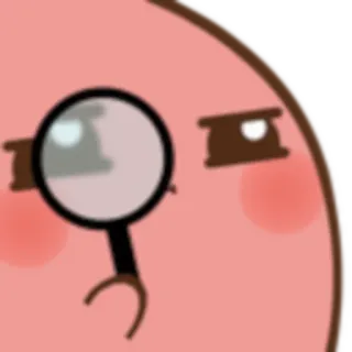🤔 Мультфильм, Лупа, Персонаж, Розовый, Милый telegram sticker