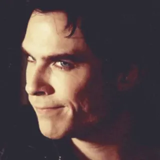 🖤 Damon Salvatore The Vampire Diaries vampiro, guapo, sonrisa burlona, serie de televisión, melancólico whatsapp sticker