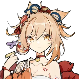 🎇 Yoimiya Genshin Impact Yoimiya, Genshin Impact, Anime, Videojuego, Personaje, Ilustración telegram sticker