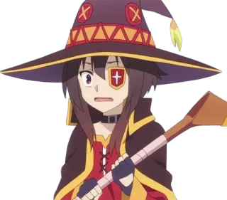 😦 Megumin Konosuba Anime, Megumin, Magicien, Konosuba, Manga, Magie, Mignon whatsapp sticker