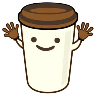 🙌 kaffee, tasse, getränk, trinken, cartoon, kawaii whatsapp sticker