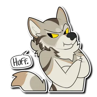 😤 Huff. lupo, furry, cartone animato, animale, smug telegram sticker