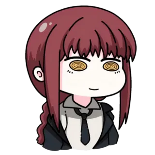 ☹️ Makima Chainsaw Man anime, manga, chainsaw man, makima, hypnotized telegram sticker