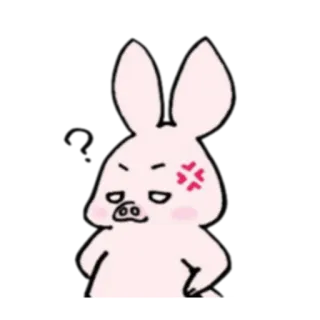 💢 Мультфильм, Кролик, Свинья, Злой, Милый telegram sticker