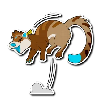 😝 животное, ласка, милый, мультяшный, пушистый, иллюстрация, наклейка telegram sticker