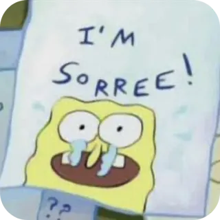 ✌ SpongeBob SquarePants I'M SORREE! telegram sticker