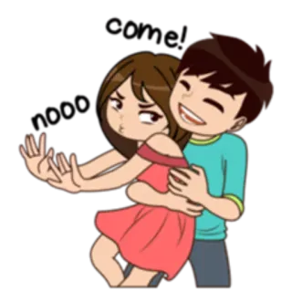 ☺️ カップル, 漫画, ハグ, 愛情, ロマンス, 抱擁, 愛 telegram sticker