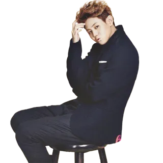 🤢 man, seated, portrait, fashion, style, korean telegram sticker
