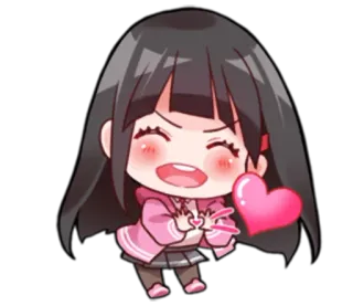 ❤️ Аниме девушка, Чиби, Милый, Сердце, Каваий telegram sticker