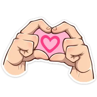 ❤️ cœur, amour, mains, geste, rose, autocollant whatsapp sticker