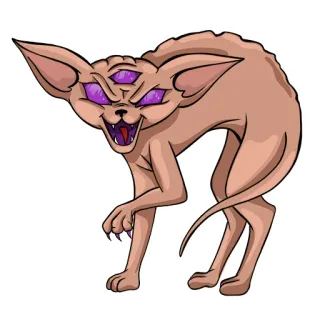 🤬 creatura, gatto, mostro, spaventoso, tre occhi, fantasia, animale telegram sticker