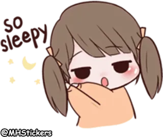 😪 @MHStickers мультфильм, девочка, стикер, губки бантиком, милый telegram sticker