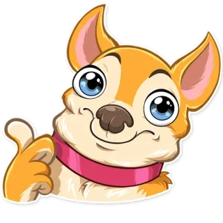👍 chien, chiot, mignon, animal, animal de compagnie, corgi, pouce levé whatsapp sticker
