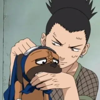 🐕 Shikamaru Nara Naruto アニメ, 犬, シカマル, ナルト, 忍者, 漫画, マンガ telegram sticker