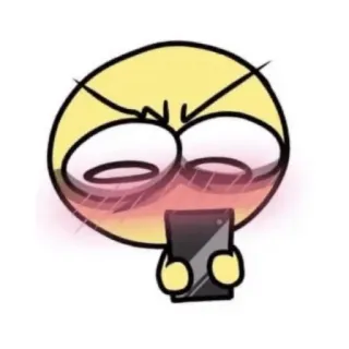 😍 Emoji, Tersipu, Telepon, Internet, Meme telegram sticker