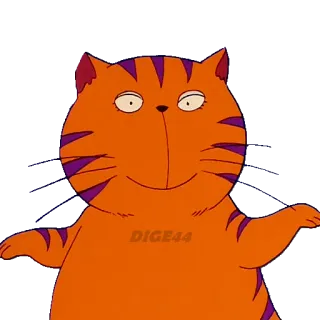 😄 DIGE44 猫, 漫画, オレンジ, ペット, 動物, キャラクター telegram sticker