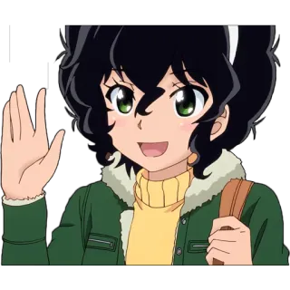 👋 anime, garota, acenando, feliz, fofa telegram sticker