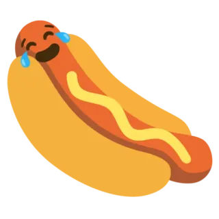 🤣 cachorro-quente, emoji, comida, desenho animado, feliz telegram sticker