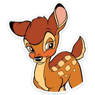 😊 Bambi กวาง, การ์ตูน, ดิสนีย์, สัตว์, ป่า telegram sticker