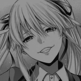 🖤 anime, mangá, garota, arrogante, sorriso telegram sticker