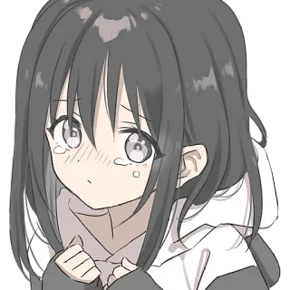 🥹 Anime, Manga, Fille, Mignon, Pleurs, Triste telegram sticker