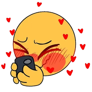 🌝 Emoji, Miłość, Serca, Rumienienie się, Telefon telegram sticker