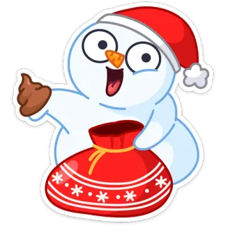 💩 muñeco de nieve, navidad, fiesta, dibujos animados, invierno, nieve whatsapp sticker