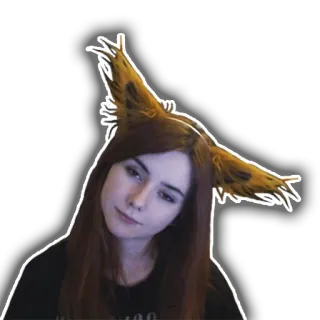 😑 женщина, девушка, уши, портрет, человек telegram sticker