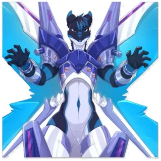 💙 Anthro, Furry, Roboter, Mecha, Cyborg, Charakter, Sci-Fi telegram sticker