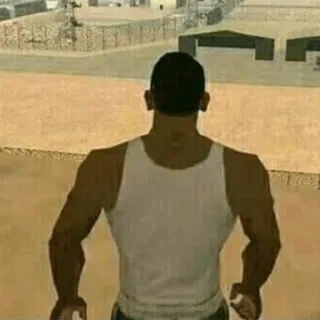 🔪 CJ Grand Theft Auto: San Andreas gta, san andreas, cj, วิดีโอเกม, ตัวละคร telegram sticker