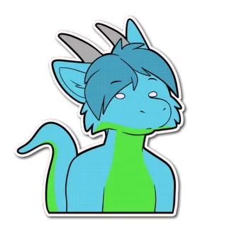 💬 naga, furry, stiker, kartun, binatang, fantasi, karakter telegram sticker