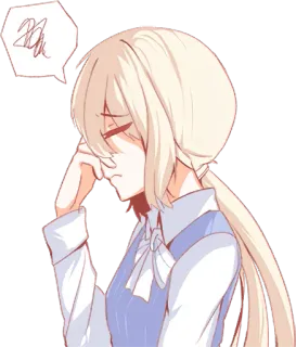 😔 anime, girl, sad, worried telegram sticker
