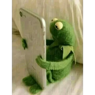 🐸 Kermit Kermit, katak, meme, boneka, telepon, internet, humor telegram sticker