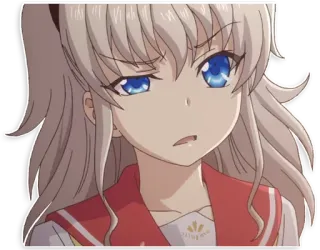 😕 Nao Tomori Charlotte anime, chica, Charlotte, Nao Tomori, linda, personaje, expresión telegram sticker