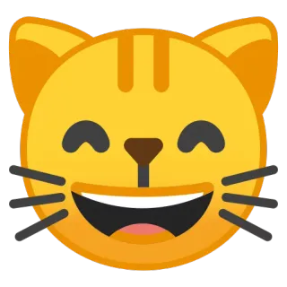 😸 kucing, emoji, bahagia, hewan, hewan peliharaan telegram sticker