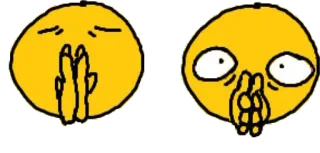 🙄 emoji, meme, reaction, yellow, funny, shocked, praying telegram sticker