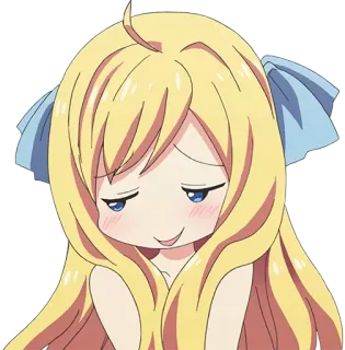 😳 anime, chica, rubia, dibujos animados, linda whatsapp sticker