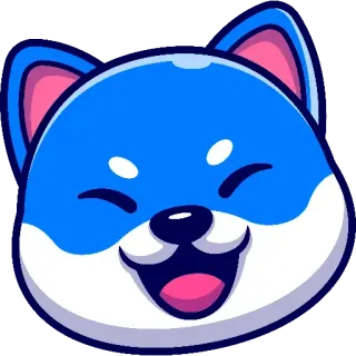 😁 dog, blue, cute, animal, shiba inu, cartoon whatsapp sticker