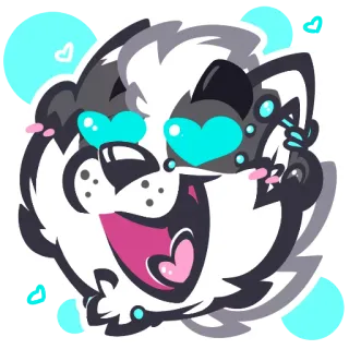 😍 만화, 동물, 귀여운, 하트, 카와이, 스티커 telegram sticker