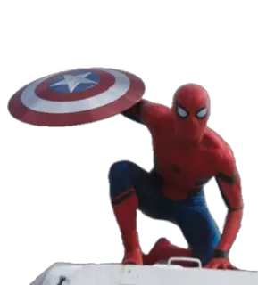 🦀 Spider-Man Spider-Man, supereroe, Captain America, scudo, Marvel, fumetto, azione, film telegram sticker