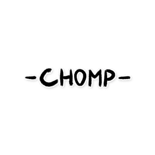 🍖 CHOMP chomp, onomatopoeia, cartoon, bite telegram sticker