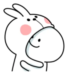 😍 autocollant, dessin animé, mignon, lapin, animal, lapinou telegram sticker