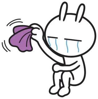 😭 smutny, płacz, królik, emocjonalny, kreskówka, łzy telegram sticker