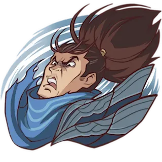 😰 Yasuo League of Legends ヤスオ, リーグ・オブ・レジェンド, 風, チャンピオン, ビデオゲーム, キャラクター telegram sticker