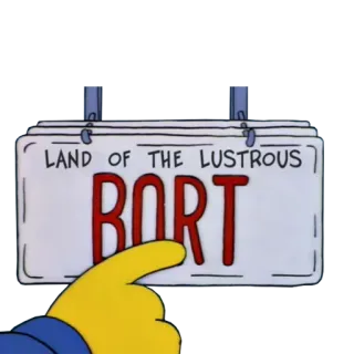 🚘 LAND OF THE LUSTROUS
BORT simpsons, bort, matrícula, lustroso, amarillo telegram sticker