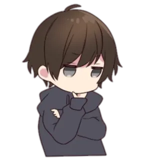 🤔 Anime, Chibi, Cartoon, Manga, Penser, Pensive, Mignon, Illustration telegram sticker