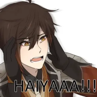 😫 Zhongli Genshin Impact HAIYAAAA!!! аниме, в шоке, персонаж, Haiyaa, мем telegram sticker